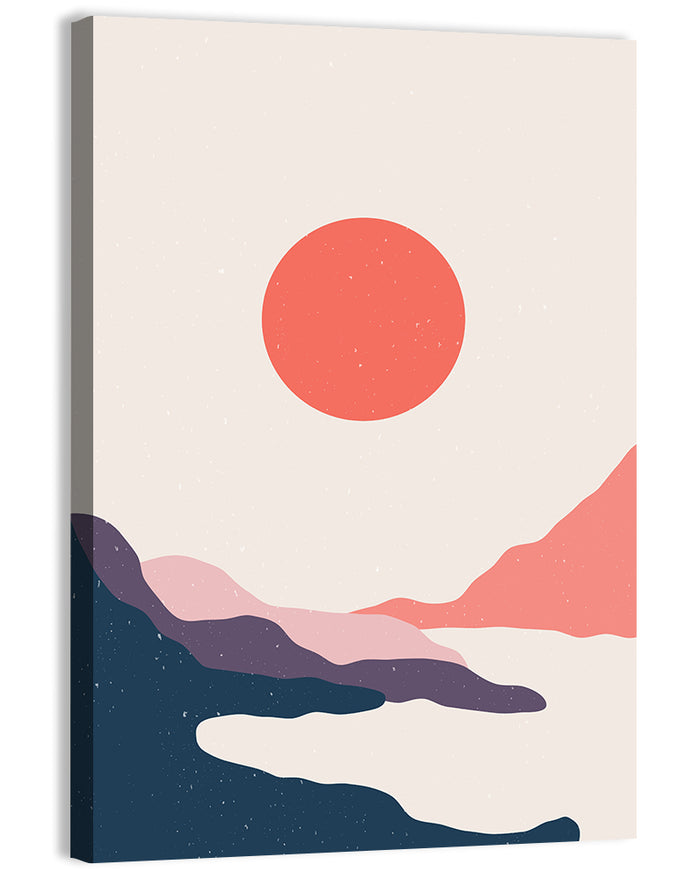 Boho Mountain Dawn Wall Art as a canvas print