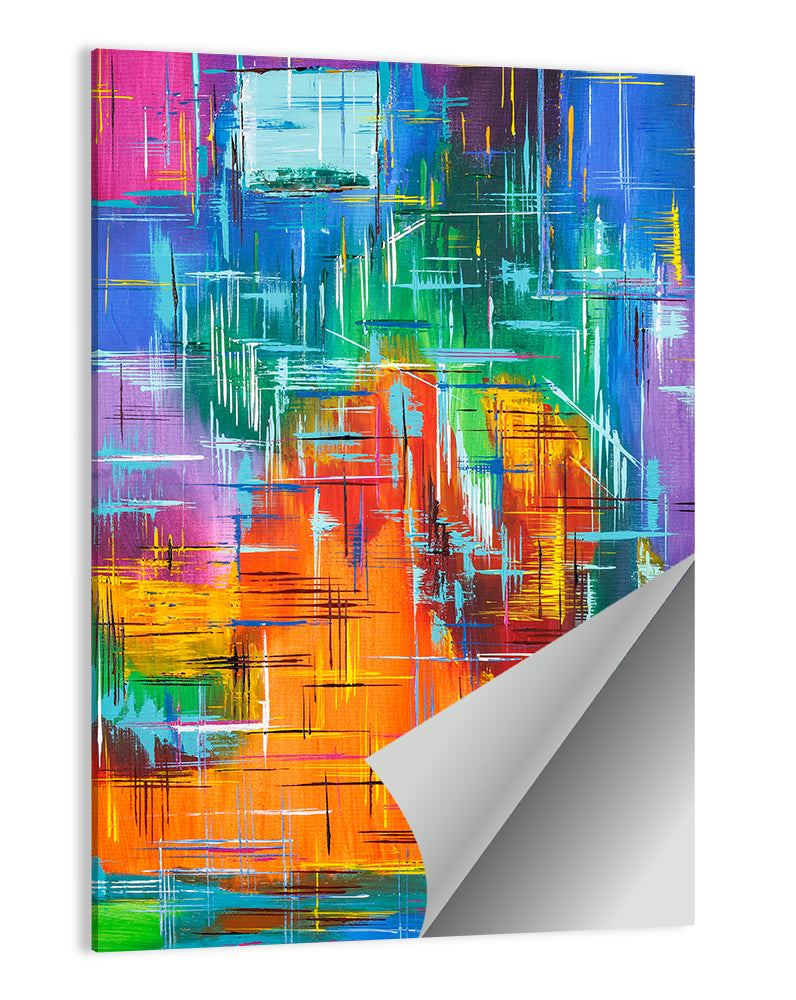 Vibrant Colorblock Grid Wall Art