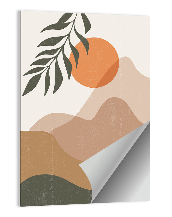 Boho Mountain Sunset Wall Art as a poster print