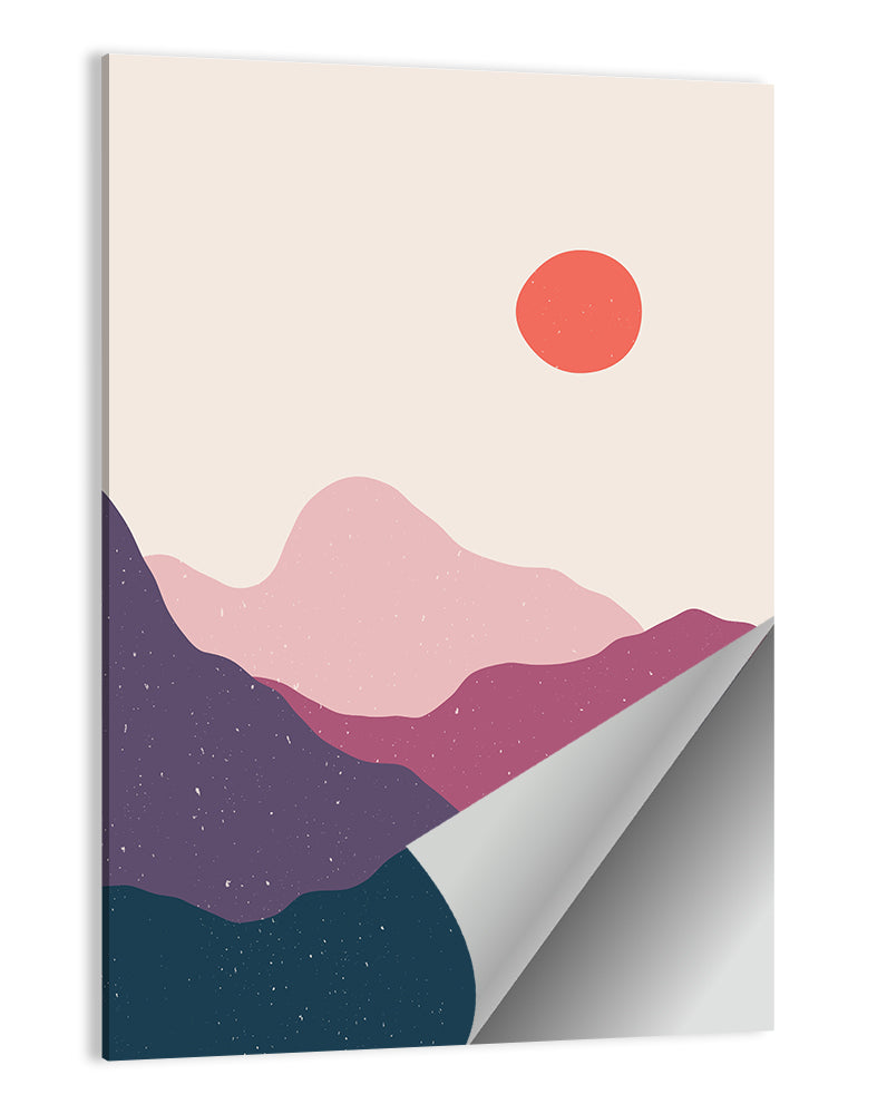 Contemporary Mountain Sunset Wall Art
