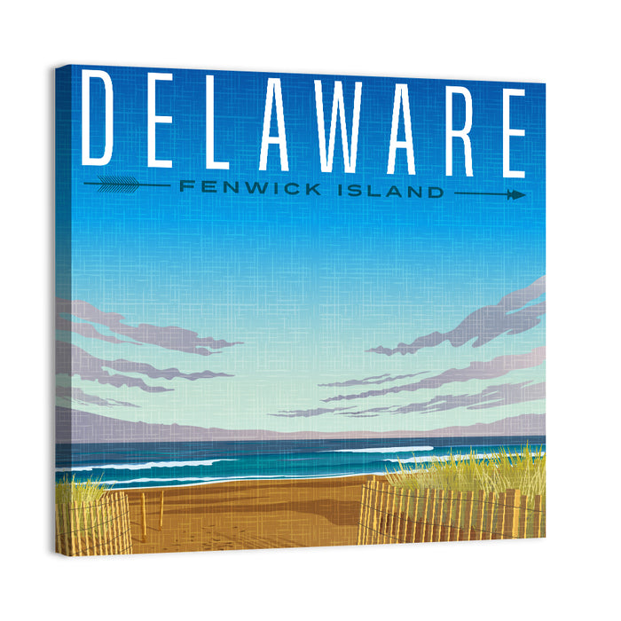 Fenwick Island Beach Scene Wall Art as a canvas print