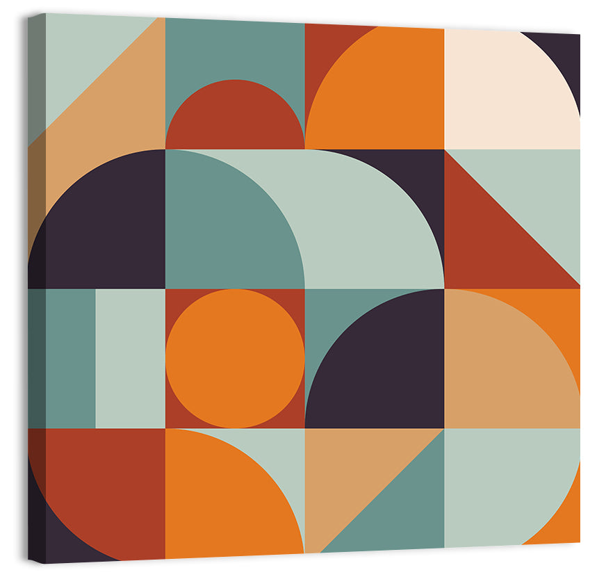 Asymmetrical Geometric Grid Wall Art, canvas print, square