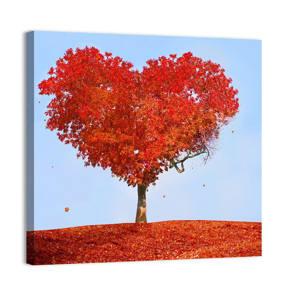 Heart Shaped Tree Wall Art, canvas print, square