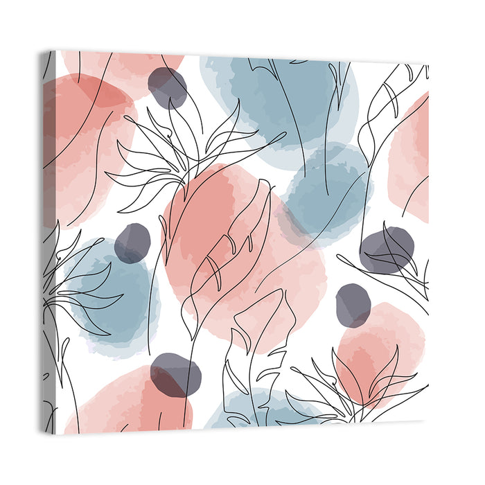 Bird of Paradise Leaf Pattern Wall Art as a canvas print