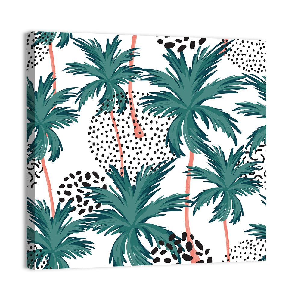 Palm Trees Texture Wall Art, canvas print, square