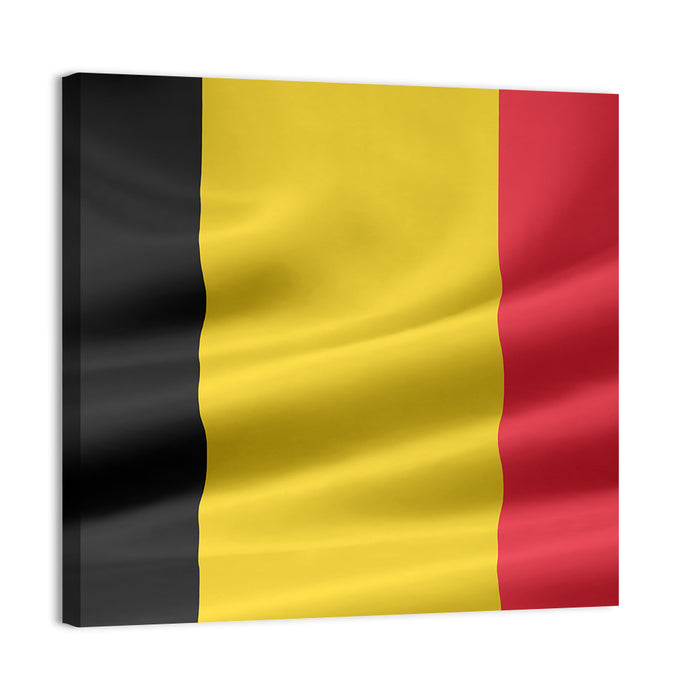 Waving Belgian Flag Wall Art as a canvas print
