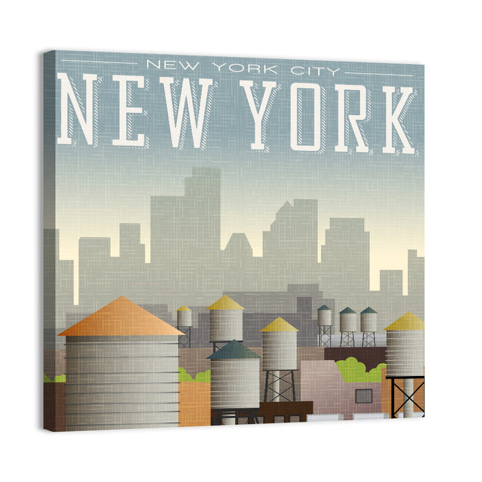 New York Rooftop Skyline Wall Art as a canvas print