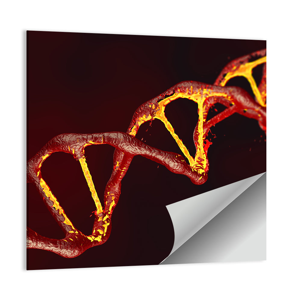 Red Dna Double Helix Wall Art