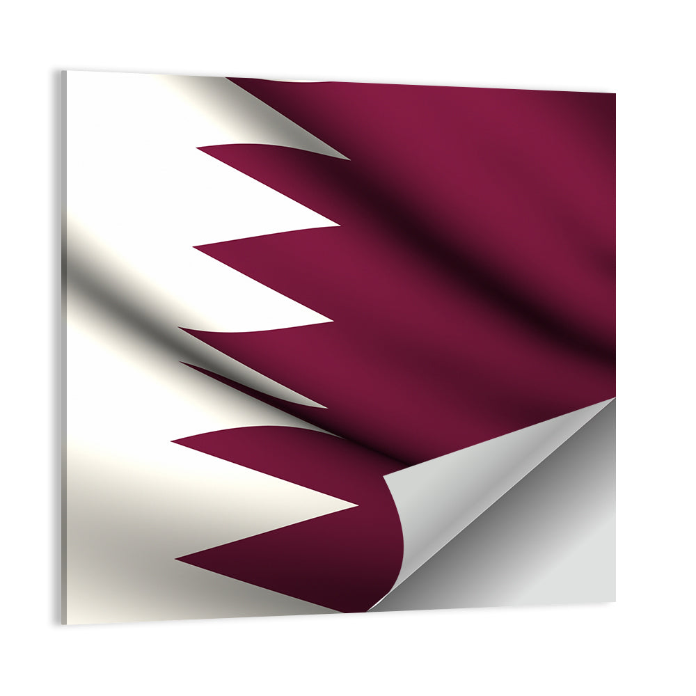Waving Qatar Flag Wall Art