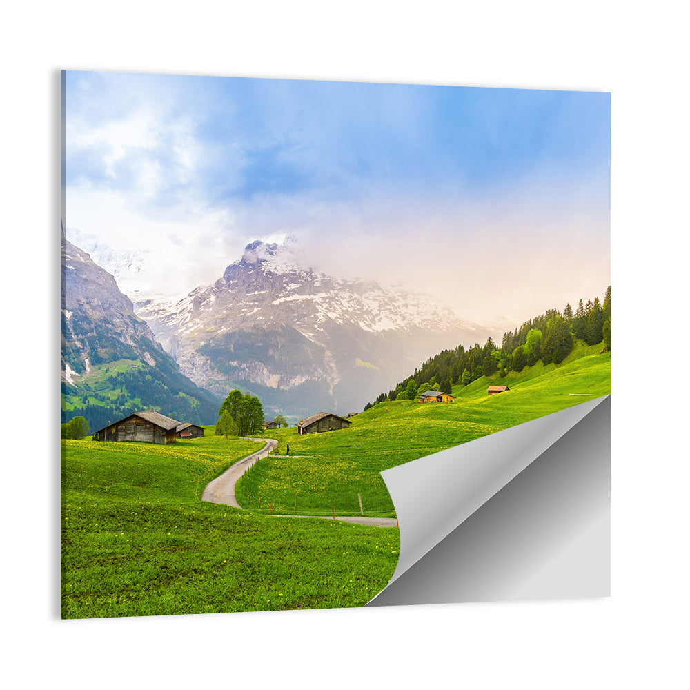 Grindelwald Alpine Village Road Wall Art