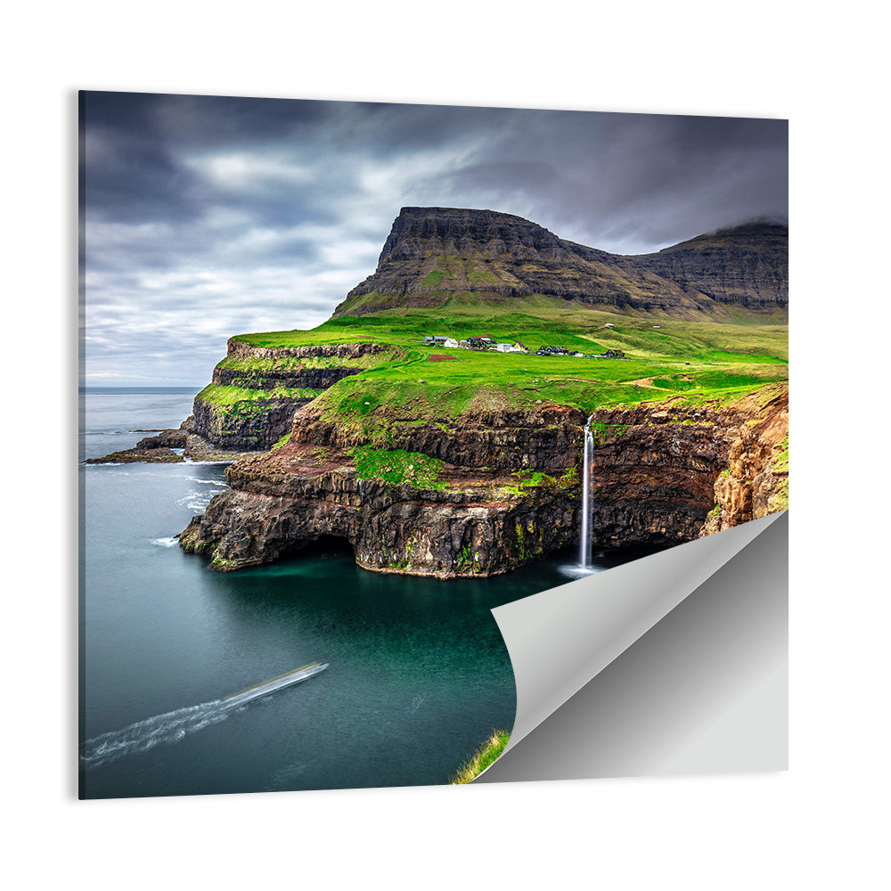 Múlafossur Waterfall, Gásadalur Wall Art