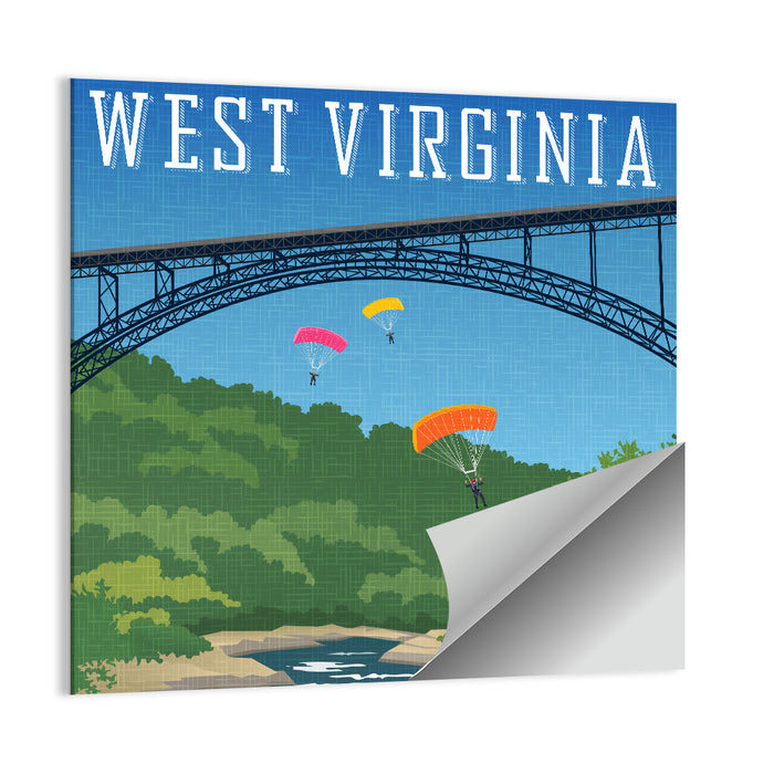 New River Gorge Skydiving Wall Art as a poster print