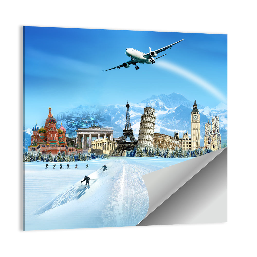 Global Landmarks Collage Wall Art