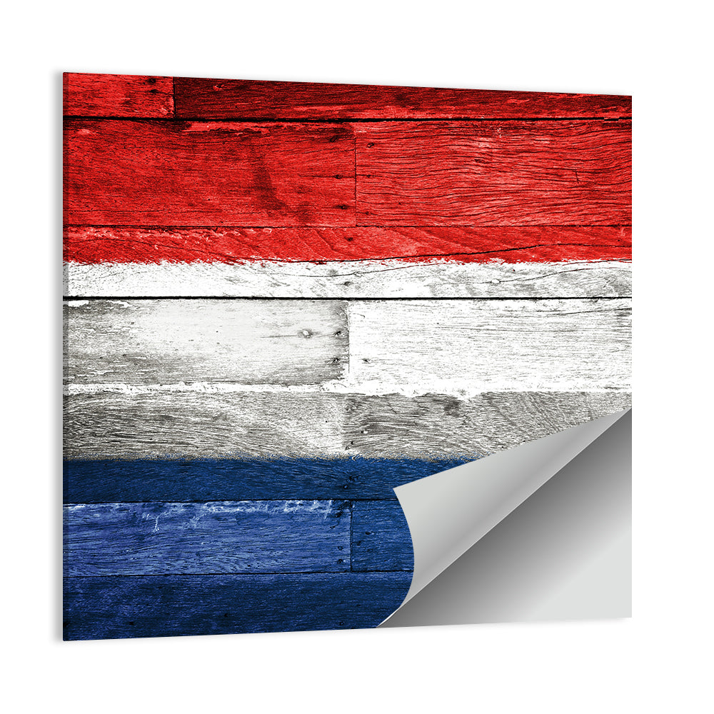 Dutch Flag on Distressed Wood Wall Art
