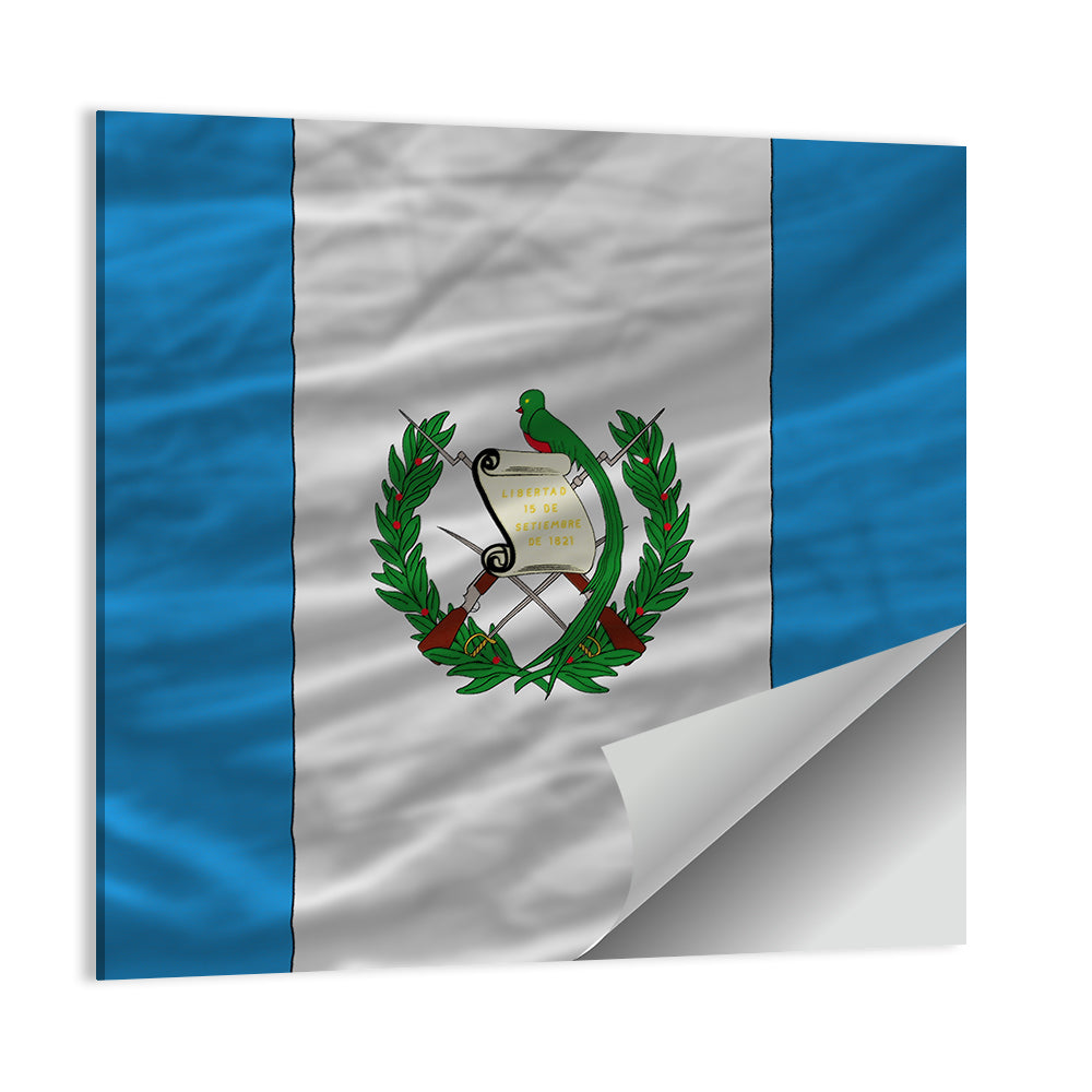Guatemala Flag with Coat of Arms Wall Art