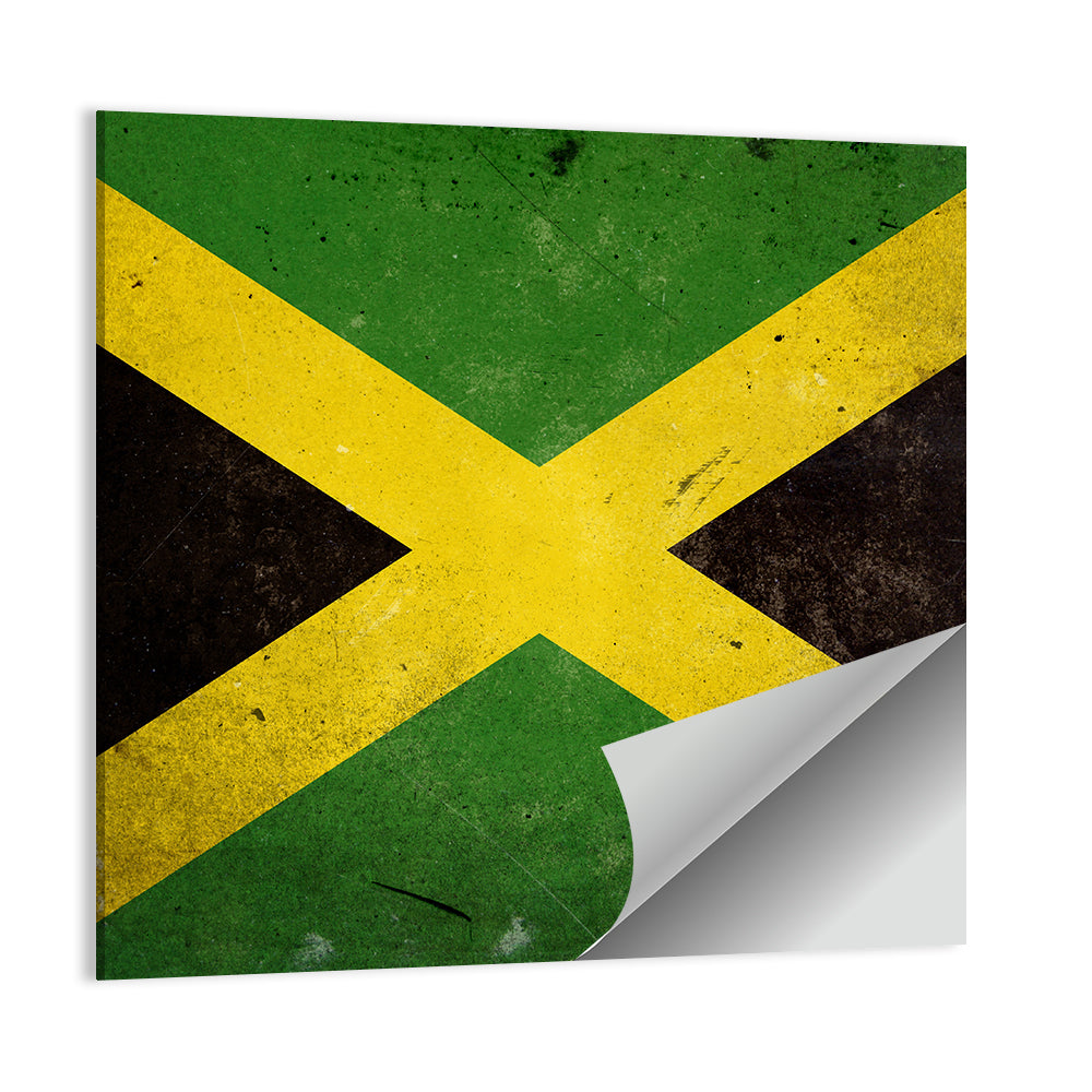 Distressed Jamaican Flag Wall Art