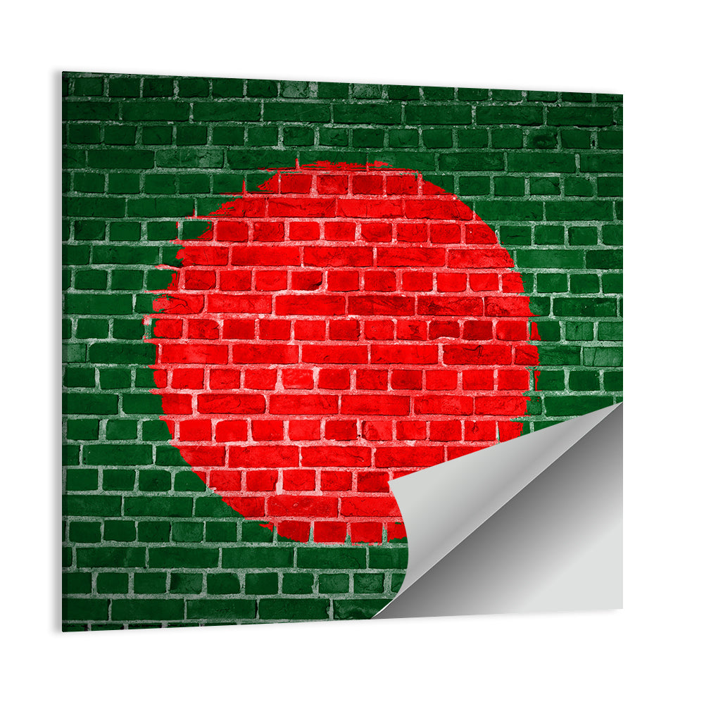 Bangladesh Flag on Brick Wall Art