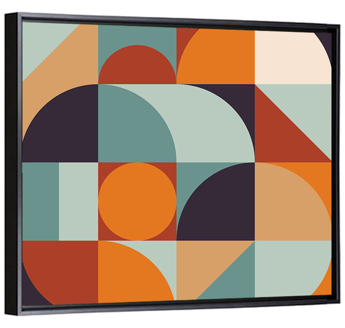 Asymmetrical Geometric Grid Wall Art as a framed canvas