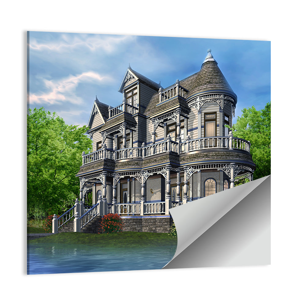 Lakeside Victorian House Wall Art