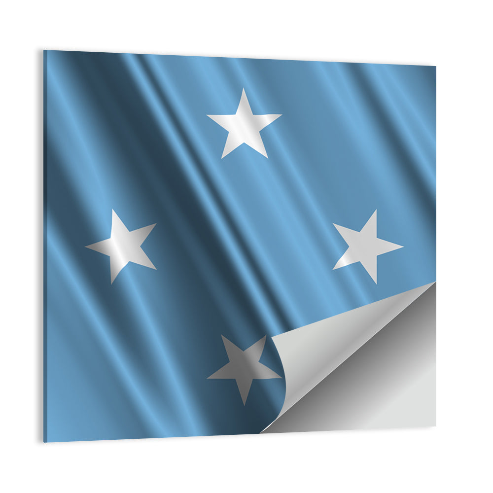Micronesia Flag with Four Stars Wall Art