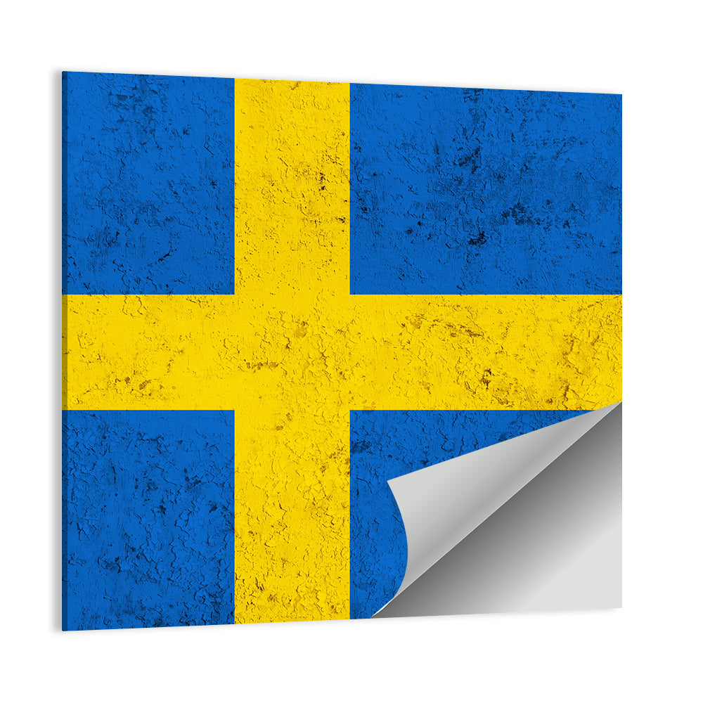 Weathered Swedish Flag Wall Art