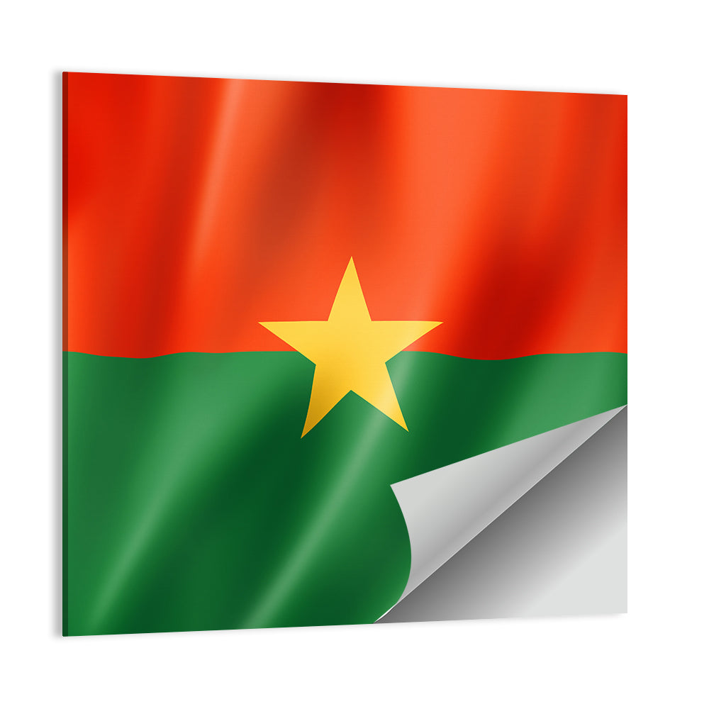 Burkina Faso Flag with Wavy Texture Wall Art