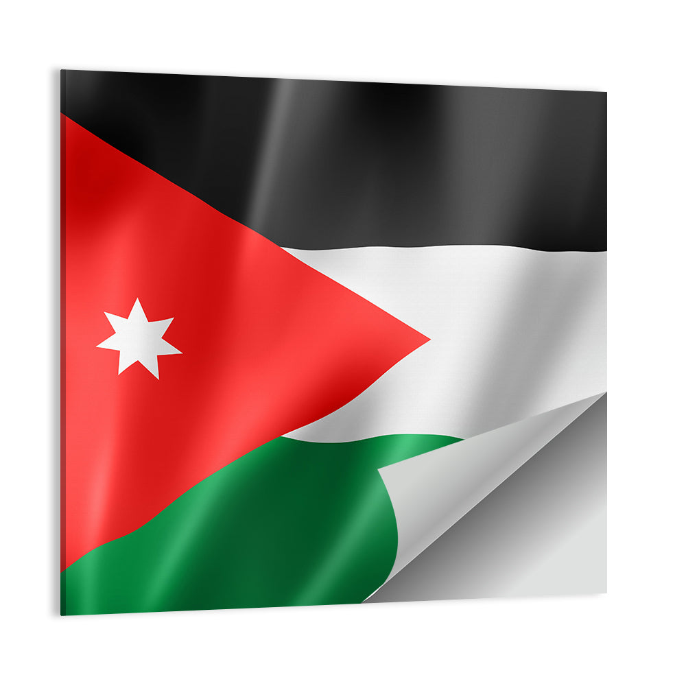 Jordan Flag with White Seven-pointed Star Wall Art