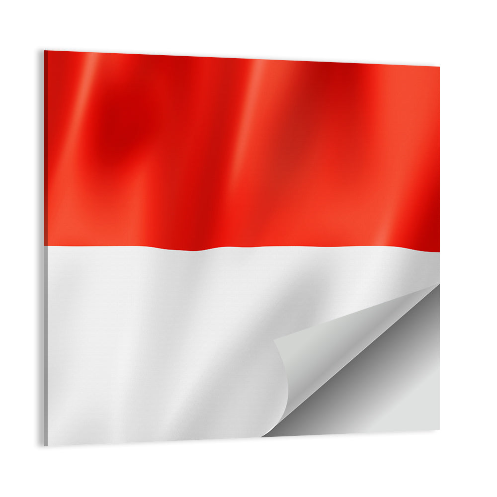 Indonesian Flag Waving Red and White Wall Art