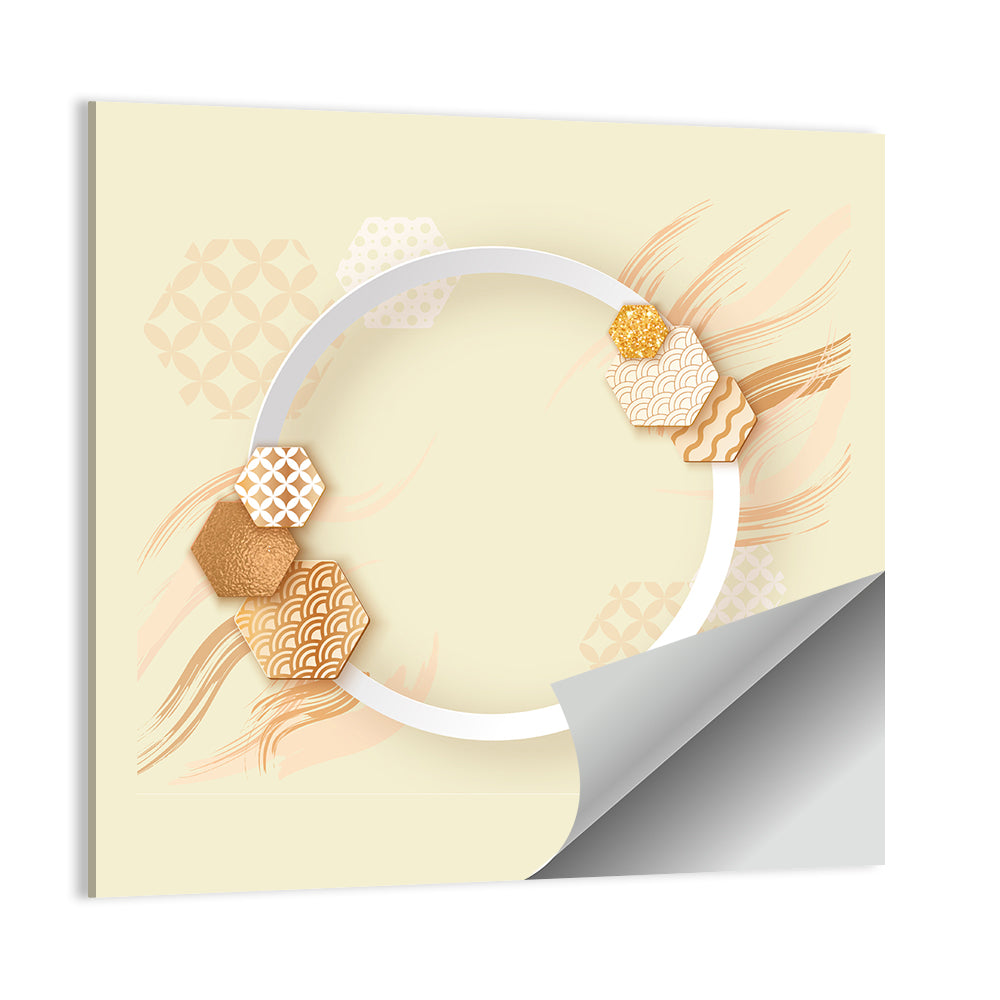 Cream and Gold Geometric Circle Wall Art