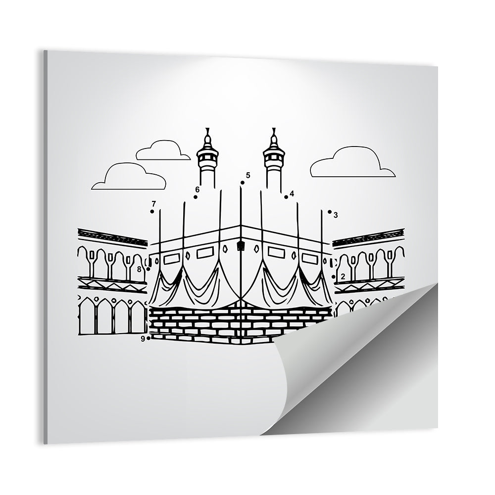 Khana E Kaaba Minimalist Line Wall Art