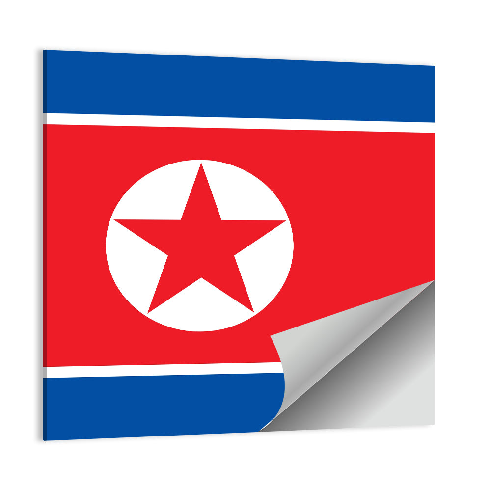 North Korean Flag Graphic Wall Art