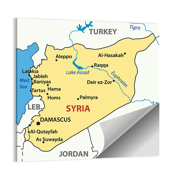 Map of Syria Wall Art as a poster print