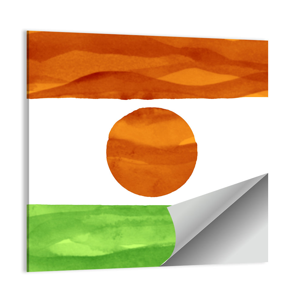 Niger Flag Watercolor Tricolor Wall Art