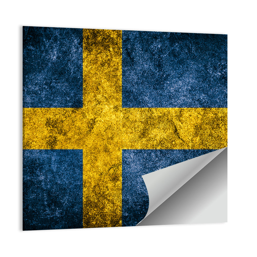 Distressed Sweden Flag Wall Art
