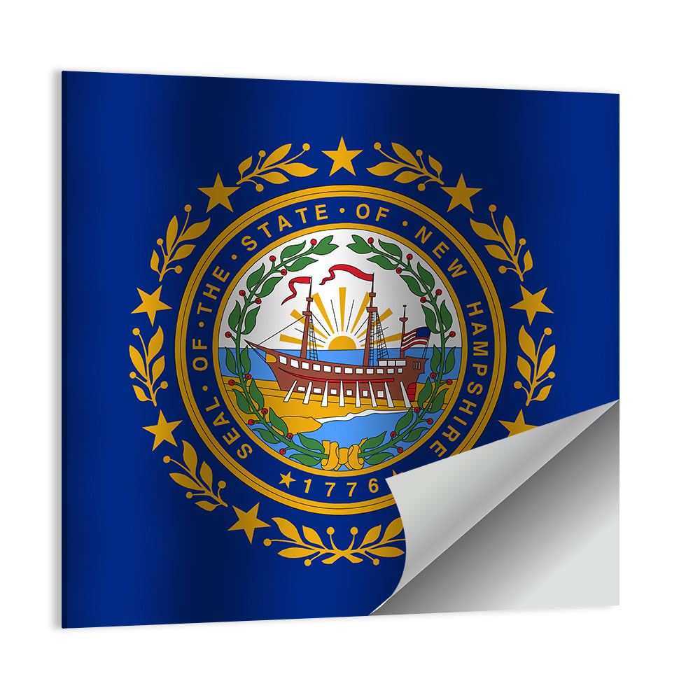 New Hampshire Flag with Ship Emblem Wall Art