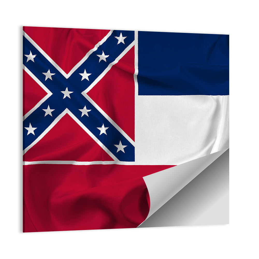 Mississippi State Flag Waving Wall Art
