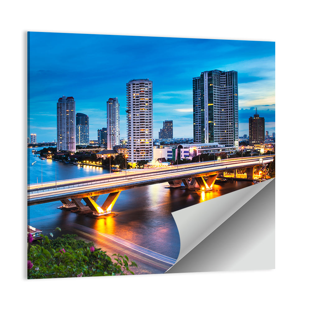 Chao Phraya River at Night, Bangkok Wall Art