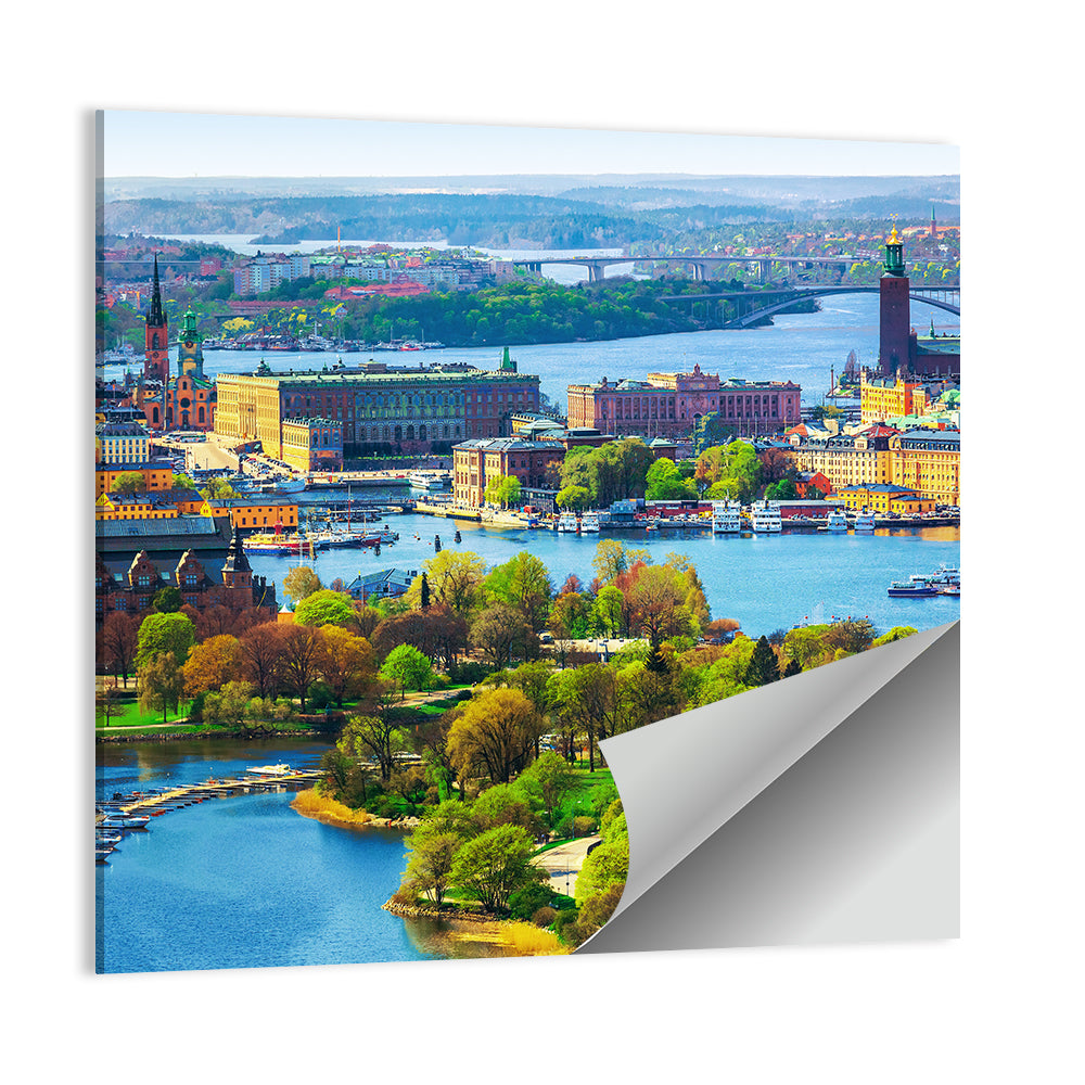 Gamla Stan Harbor Panorama Wall Art