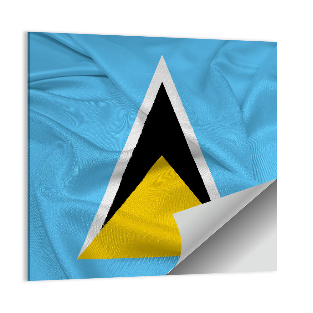 Saint Lucia Flag Geometric Design Wall Art