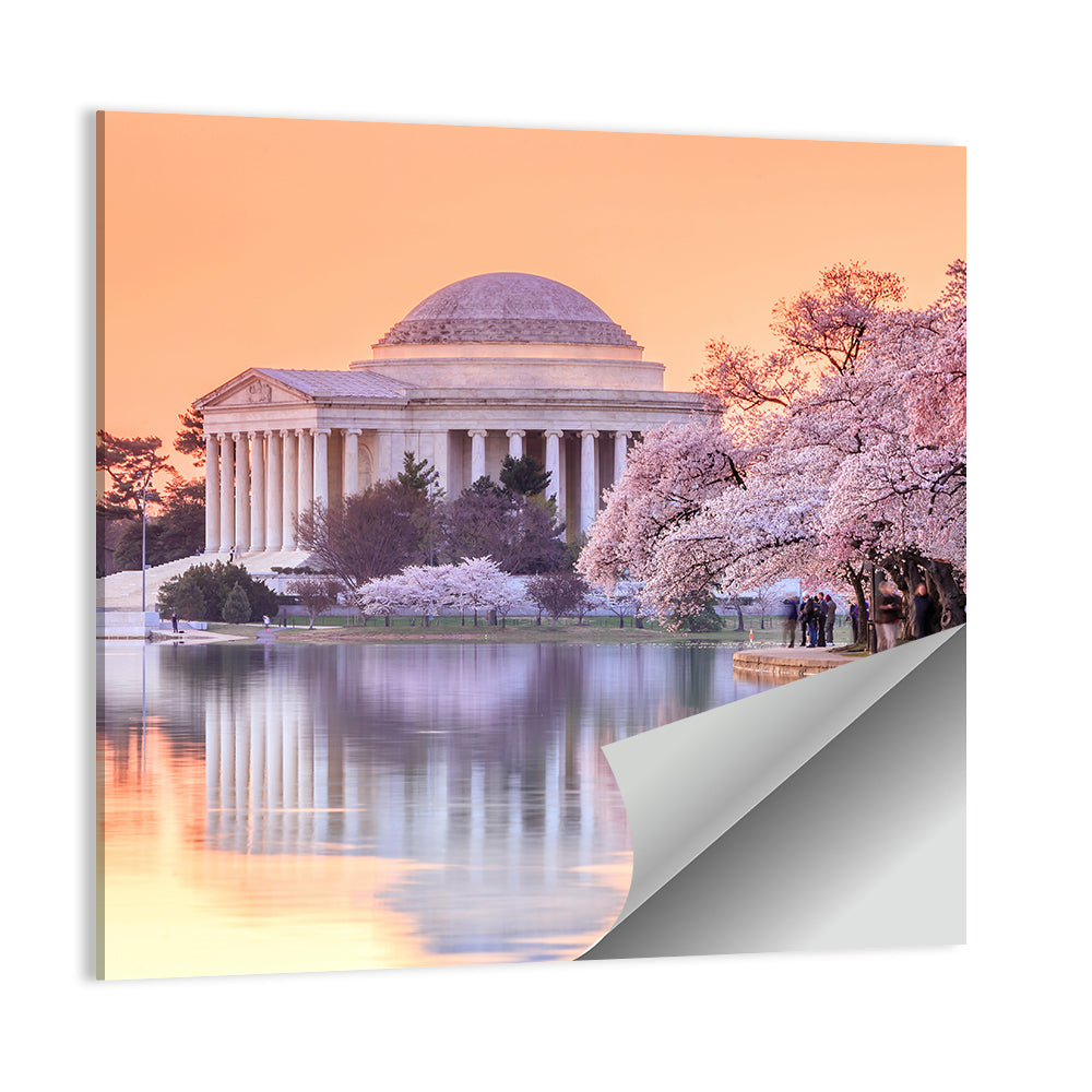 Jefferson Memorial with Cherry Blossoms Wall Art
