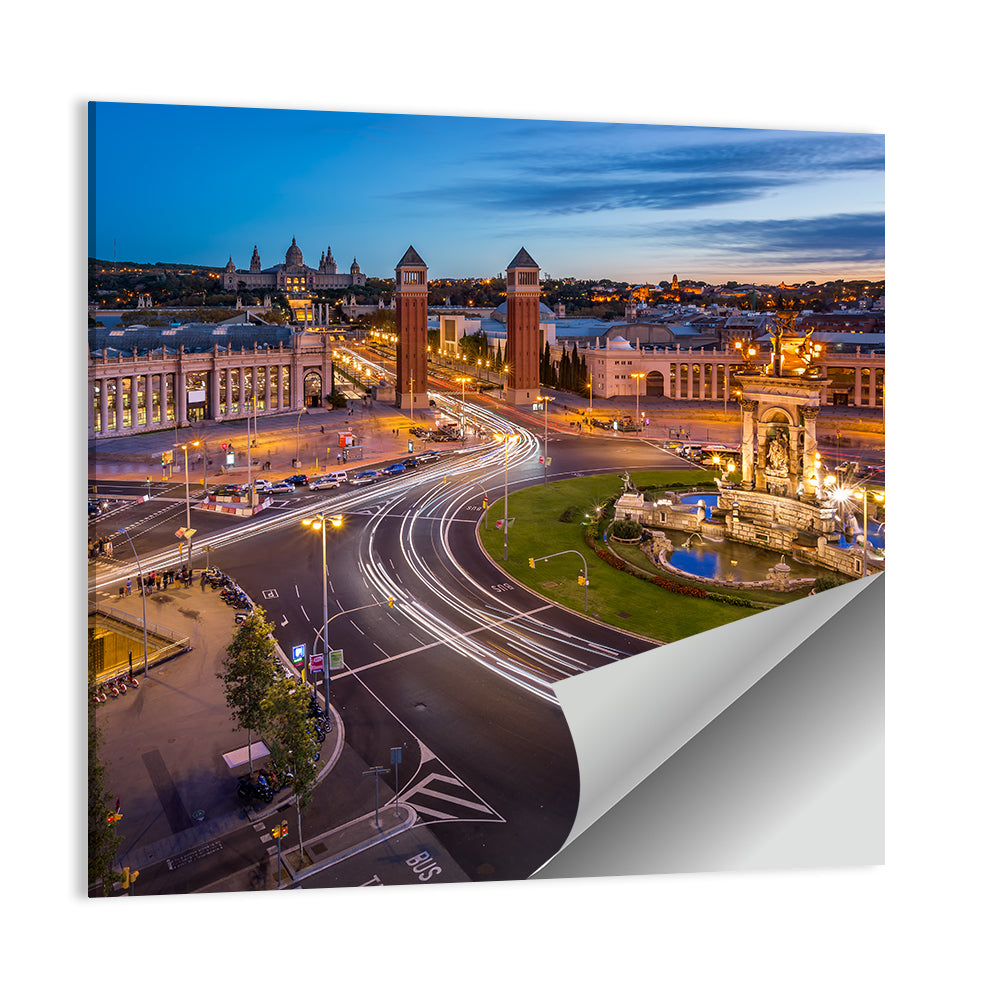 Plaça D'espanya at Night Wall Art
