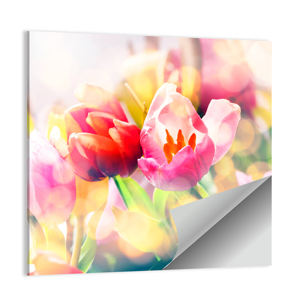 Vibrant Spring Tulips Close Up Wall Art
