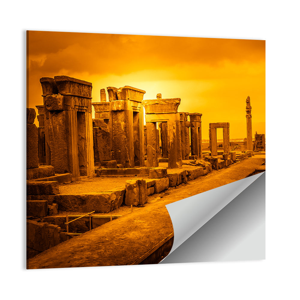 Persepolis Ruins at Golden Dusk Wall Art