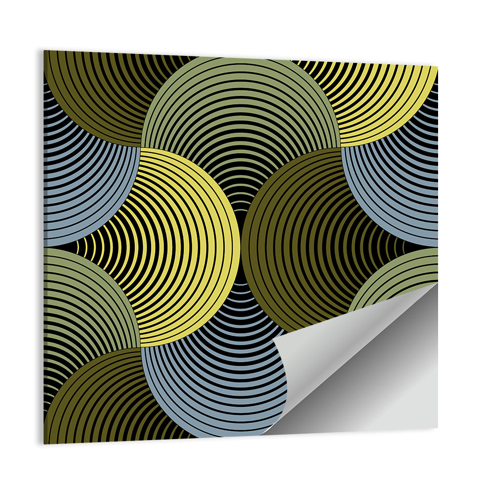 Olive and Yellow Petal Grid Wall Art