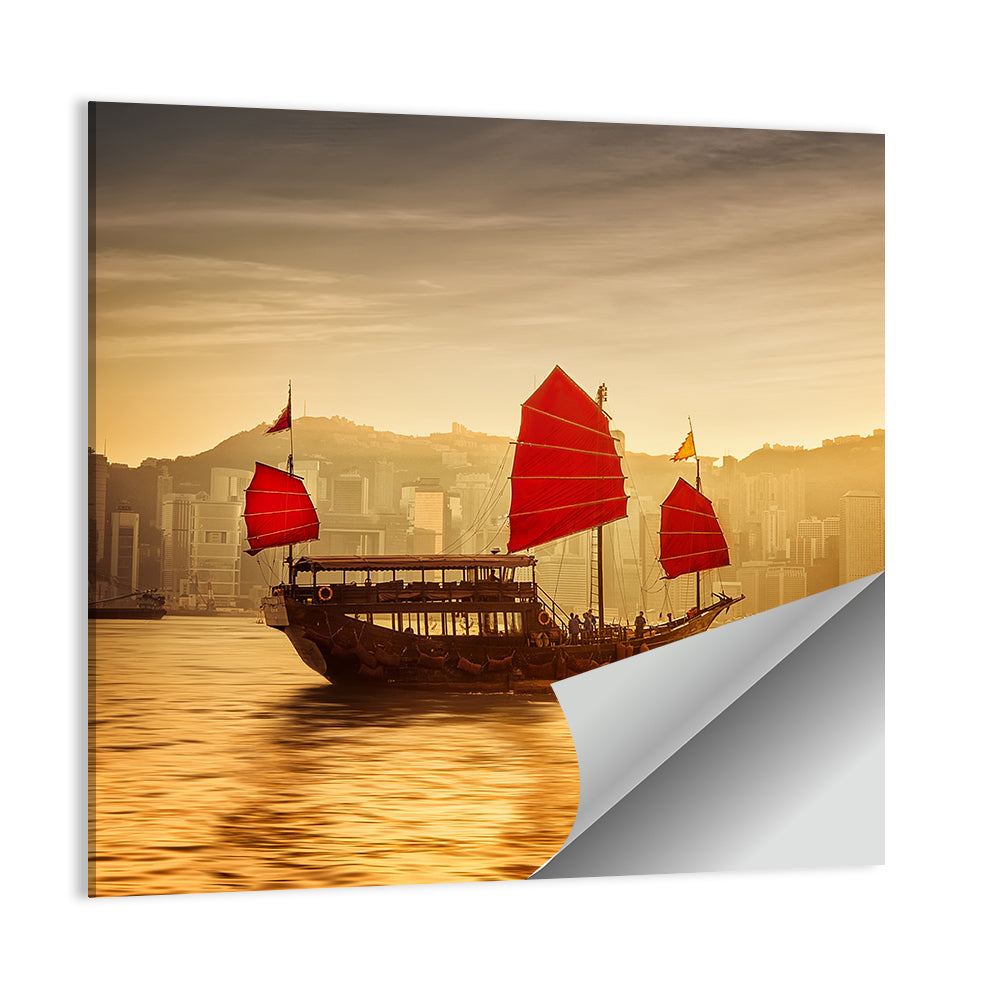 Victoria Harbour Sunset Skyline Wall Art