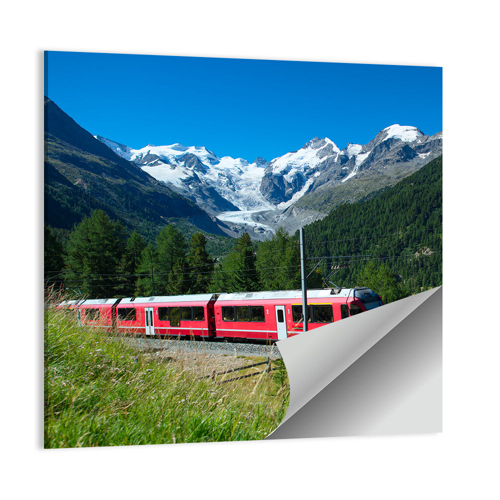 Bernina Express In Swiss Mountains Wall Art