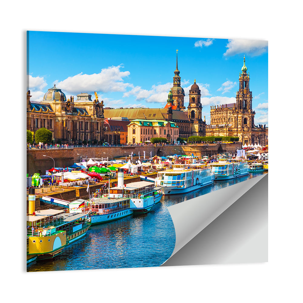 Dresden Elbe River Embankment Wall Art