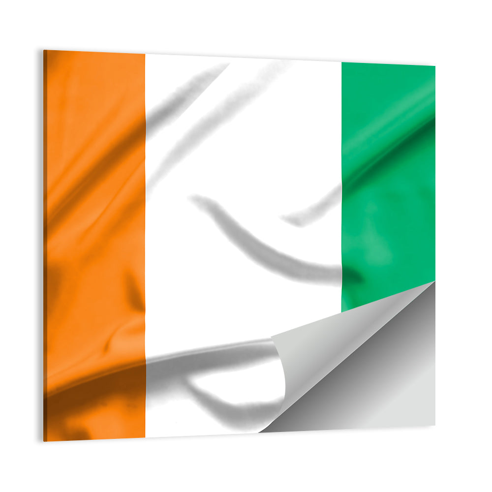 Ivory Coast Flag Rippled Tricolor Wall Art