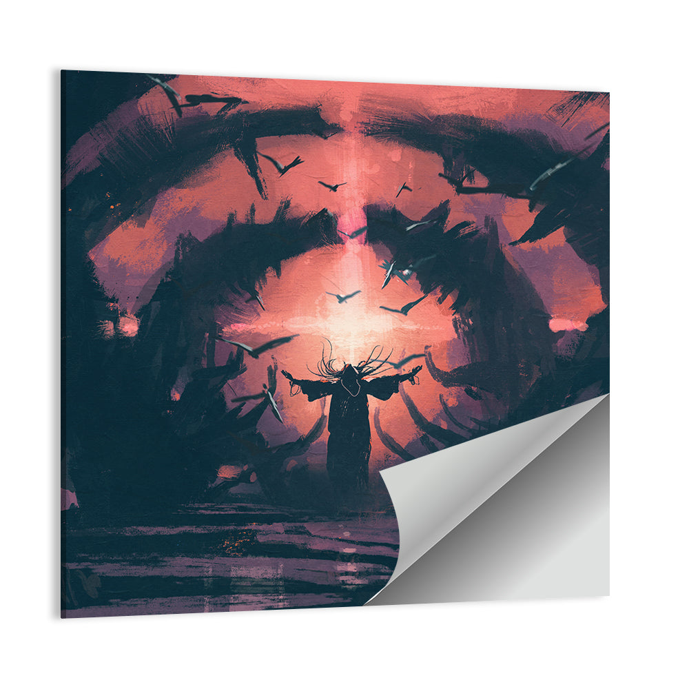 Old Wizard Casting a Spell Wall Art