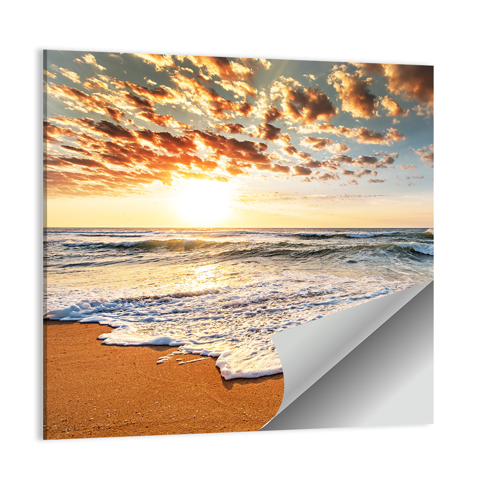 Foamy Shoreline at Sunrise Wall Art